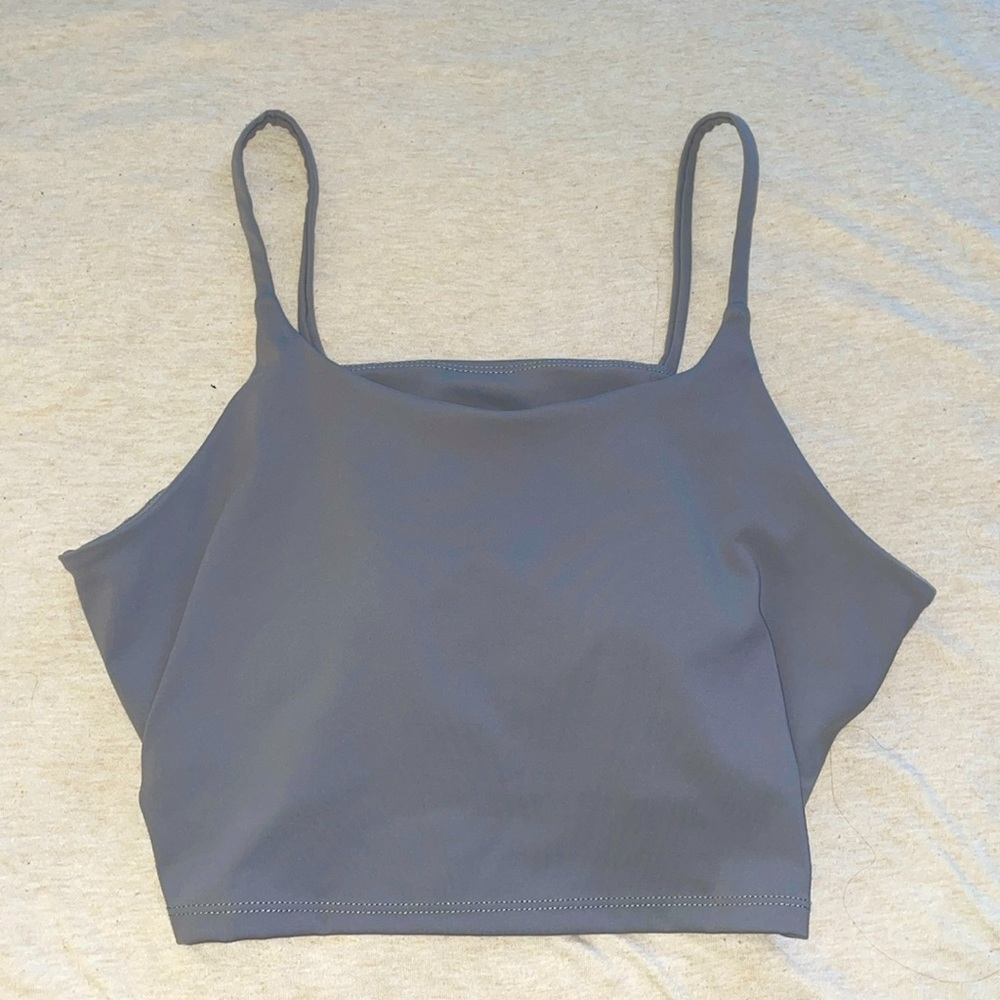 Gray Athletic Crop Top